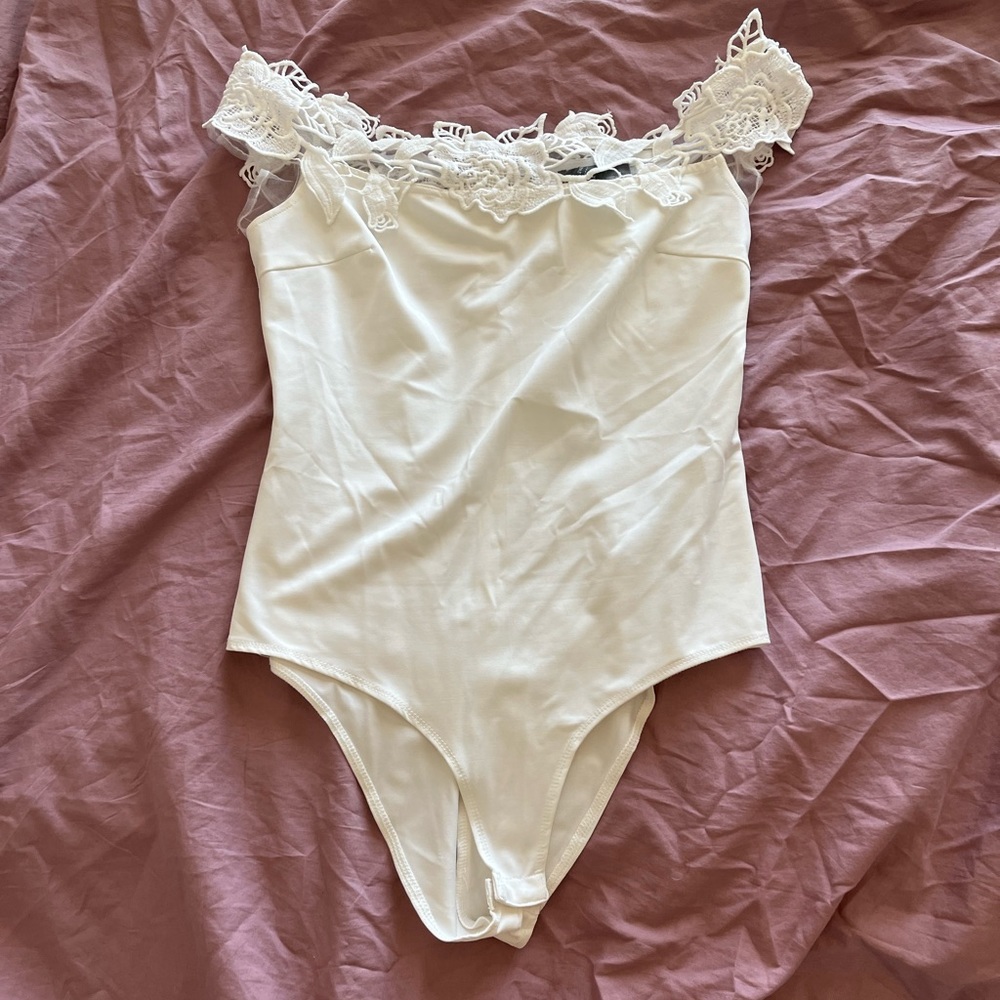 Forever 21 Off Shoulder White Bodysuit